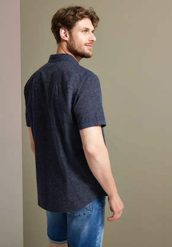 Kurzarmhemd mit Print - night blue