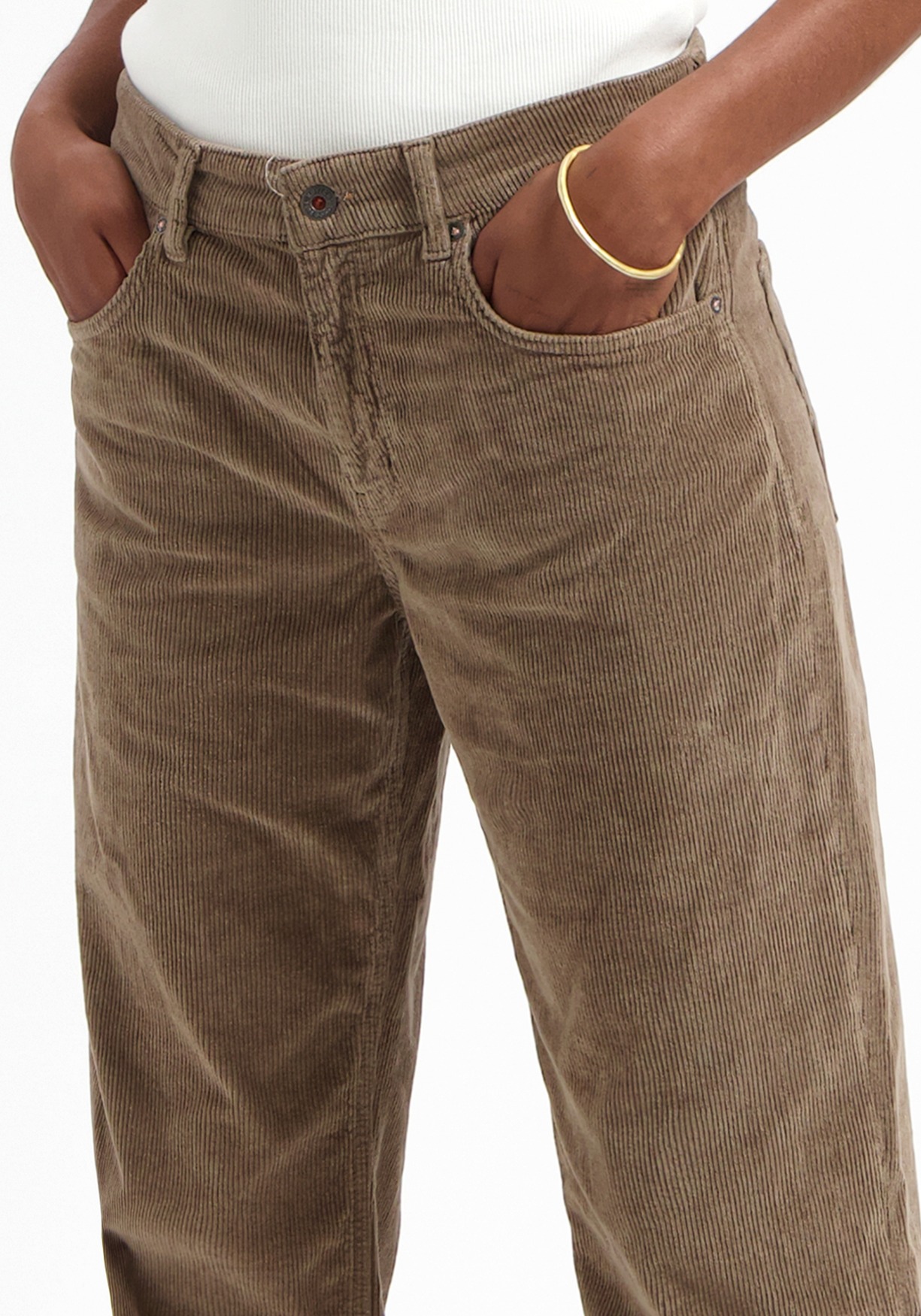 Kuyichi Cord-Hose Lena Loose Corduroy Taupe