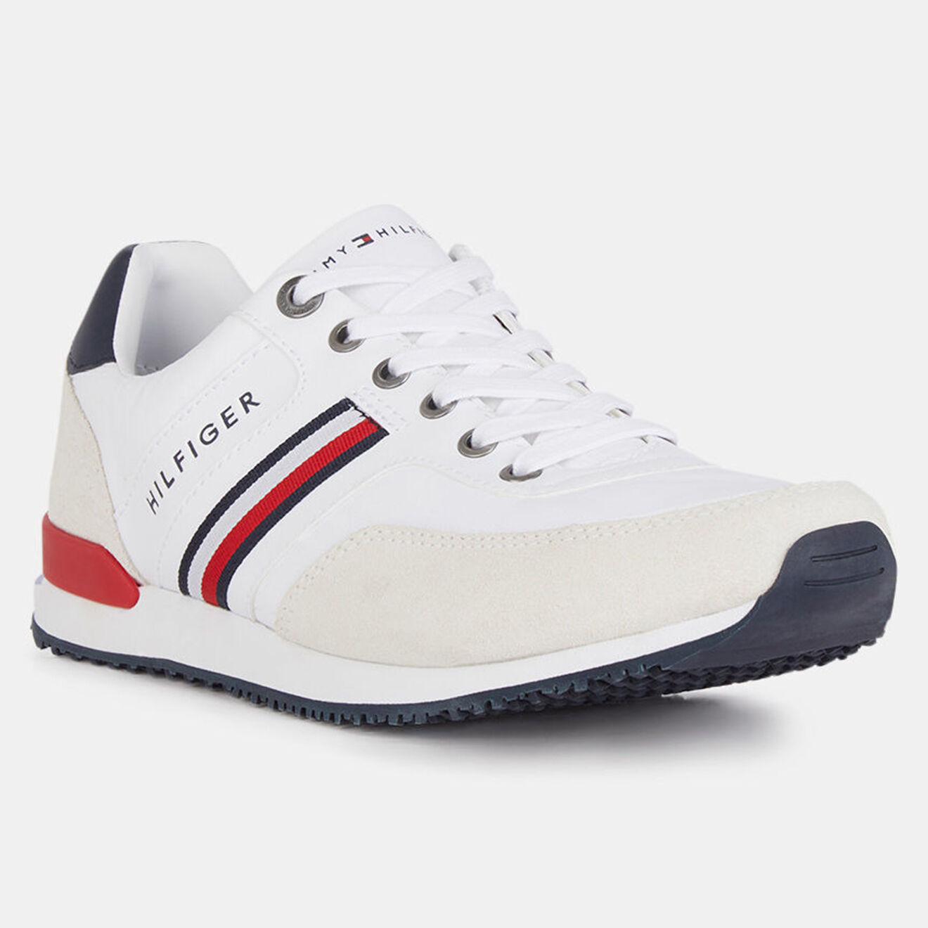 Tommy Hilfiger Baskets en Cuir Runner Iconic Material Mix blanches