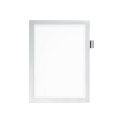 Durable Duraframe Note - Cadre d'affichage adhésif - A4 - argent - avec porte-stylo