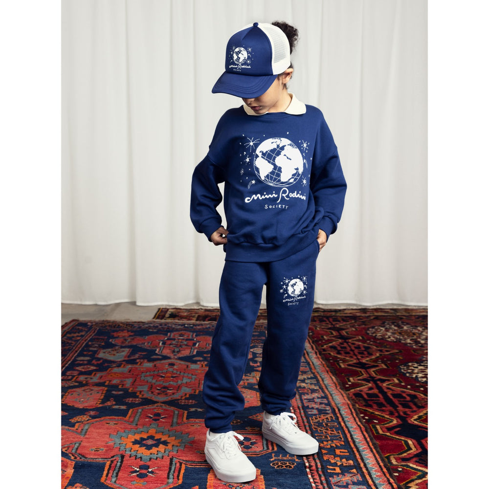 Køb Mini Rodini Blue Mini Rodini Society Emb Sweatpants