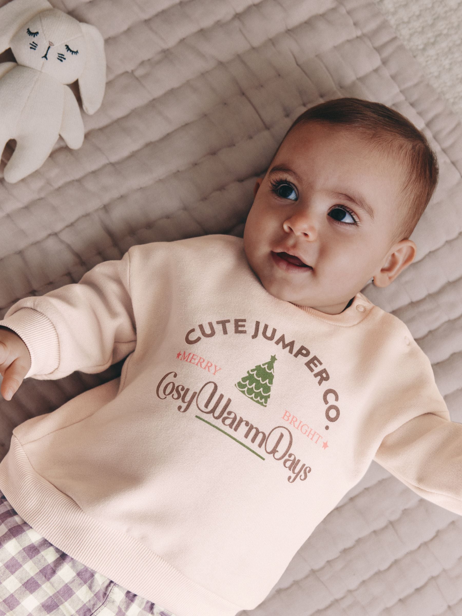Roze - Baby Kerstmis Trui en Broeken 2 Pieces Set (0mnd-2jr)