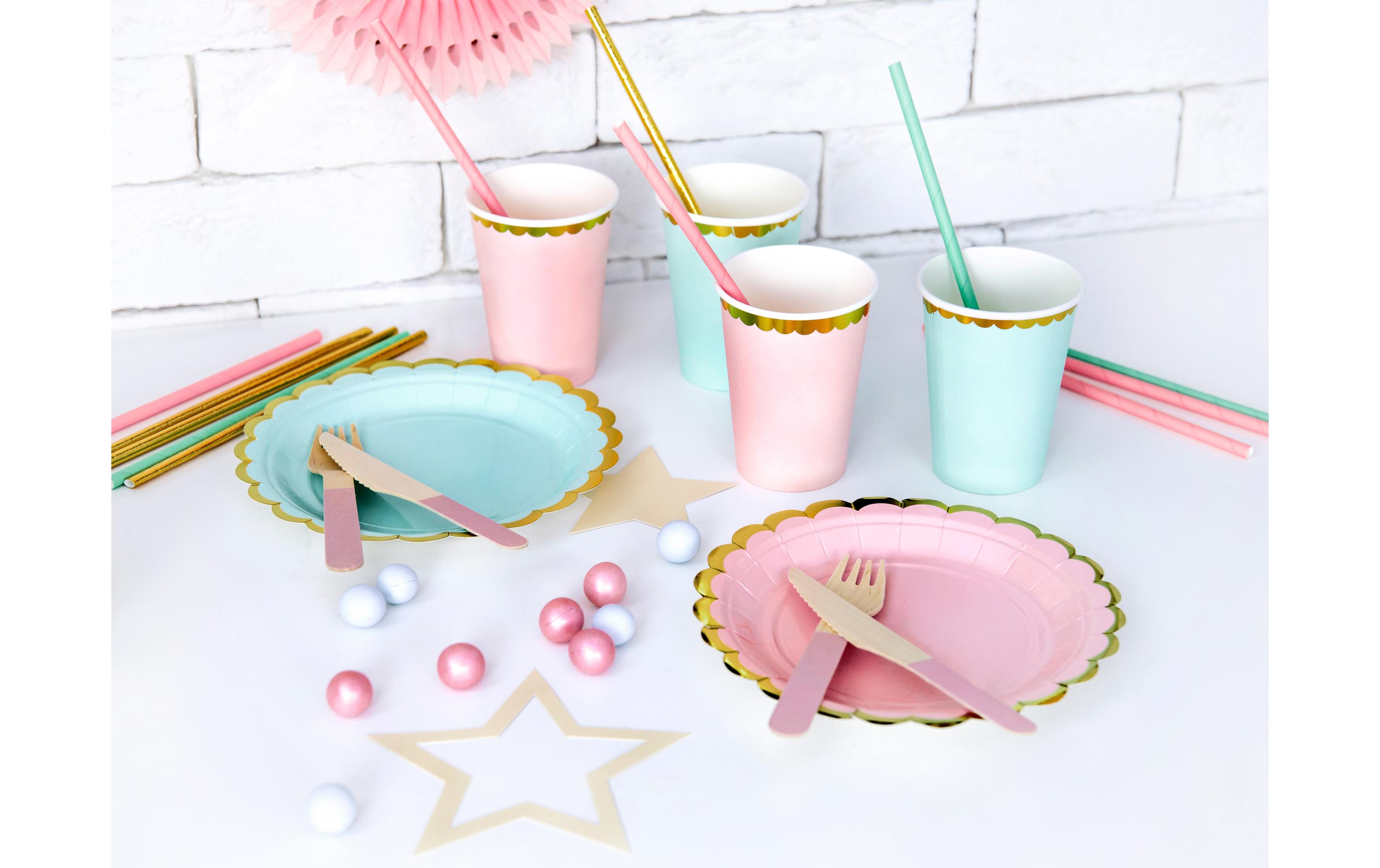 Einwegteller Rosa, 18 cm, 6 StückParty-Papierteller