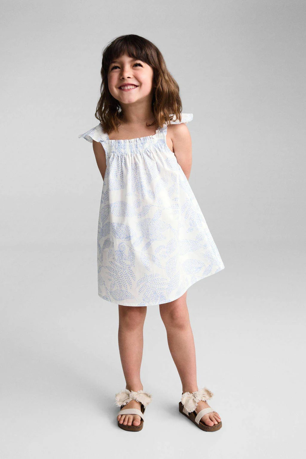Mango Kids A-lijn jurk wit