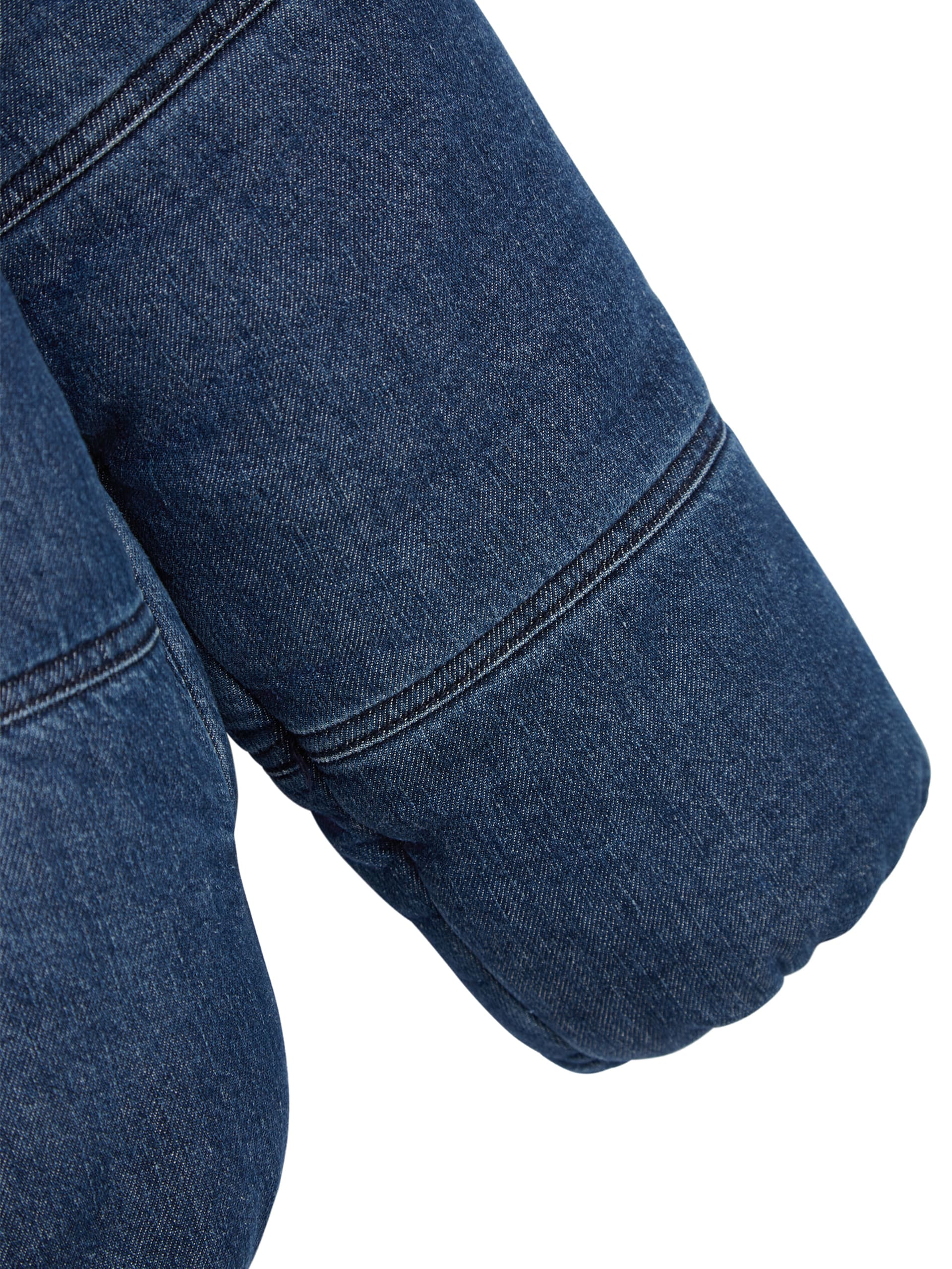 Jaqueta puffer jeans