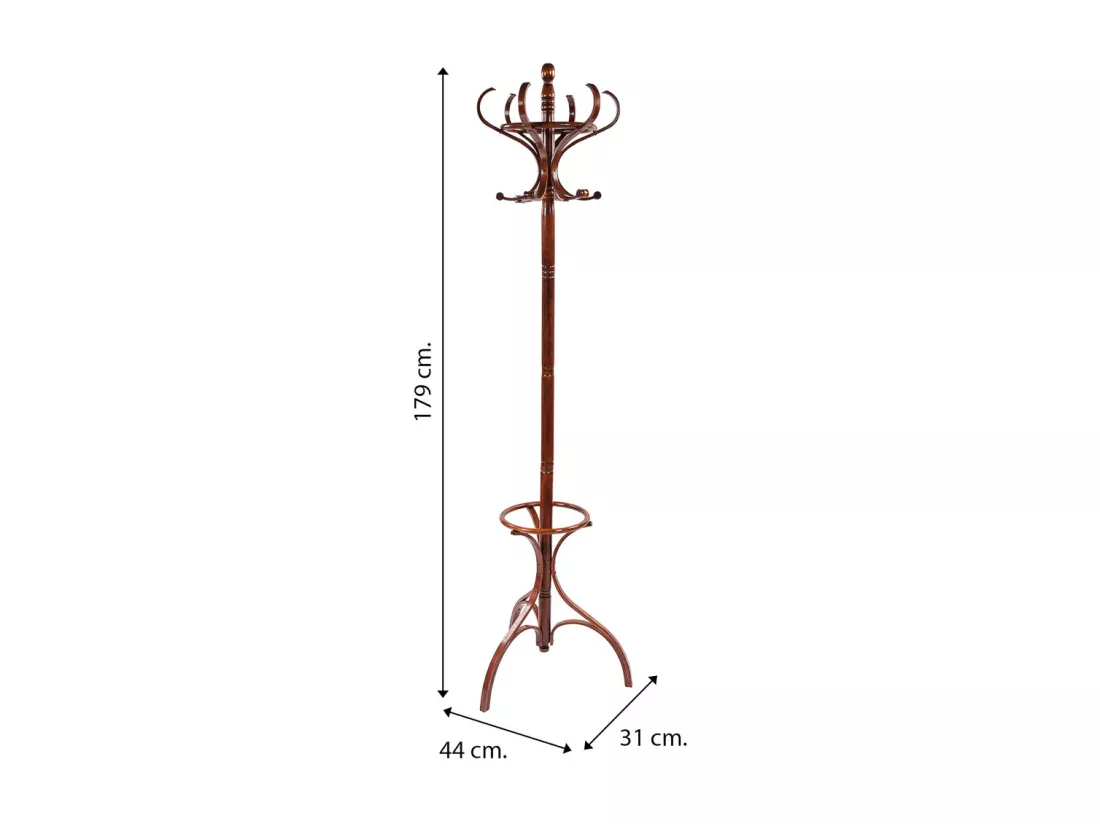 Porte-manteau sur pied marron en bois 31x44x179h