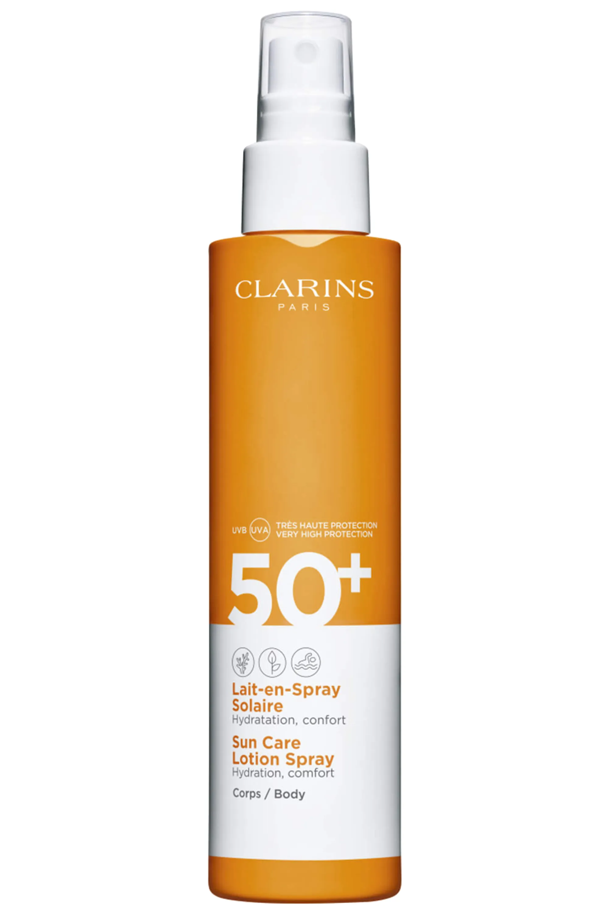 Clarins Lait-en-spray solaire corps UVA/UVB SPF50+-150 ml