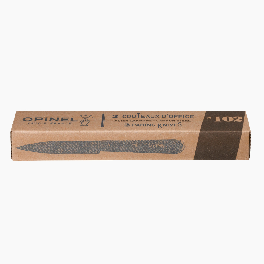 Boite de 2 Couteaux d'Office N°102 Carbone