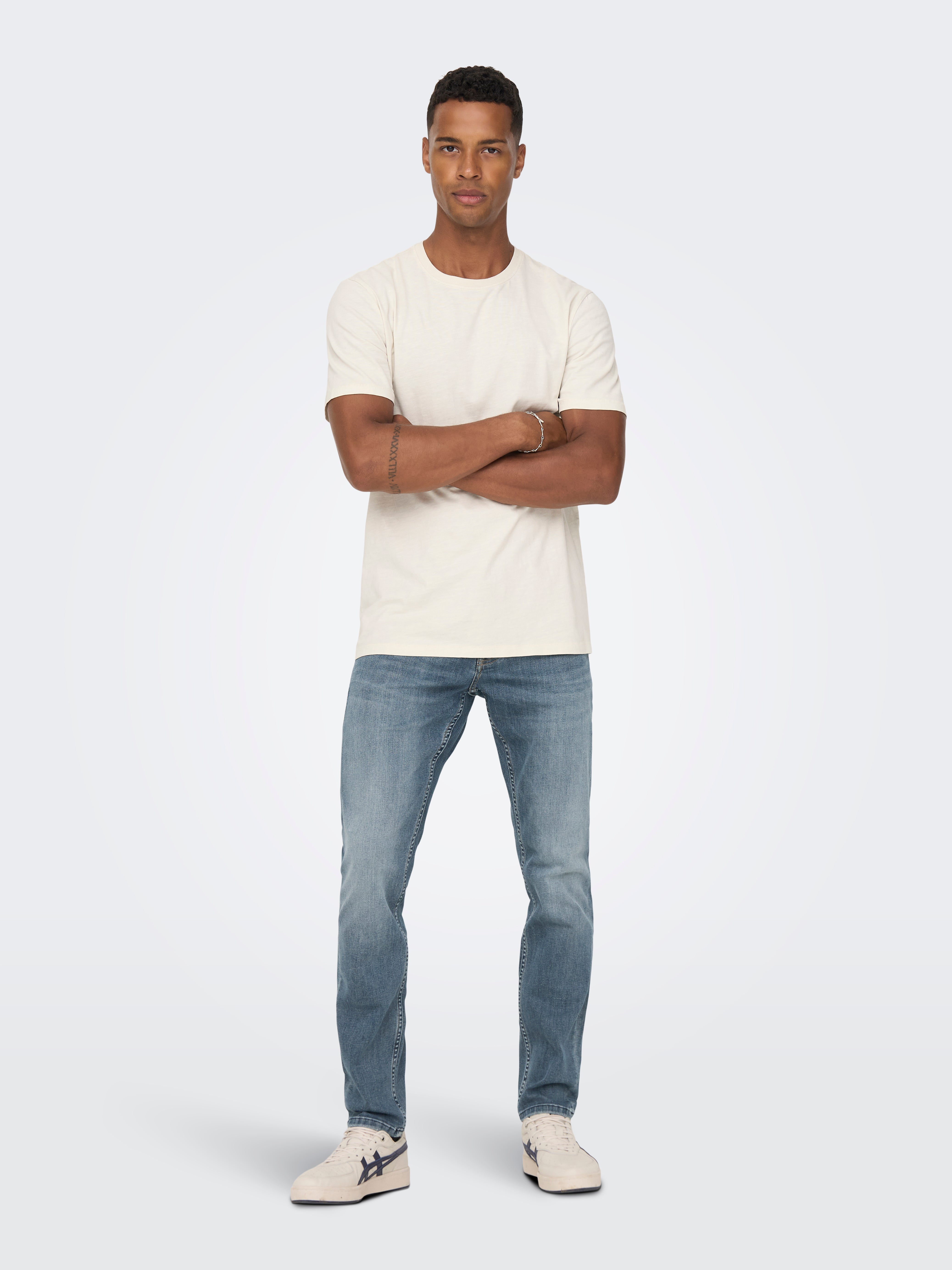 ONSLOOM Mittlere Taille Slim Fit Jeans Dark Blue Denim