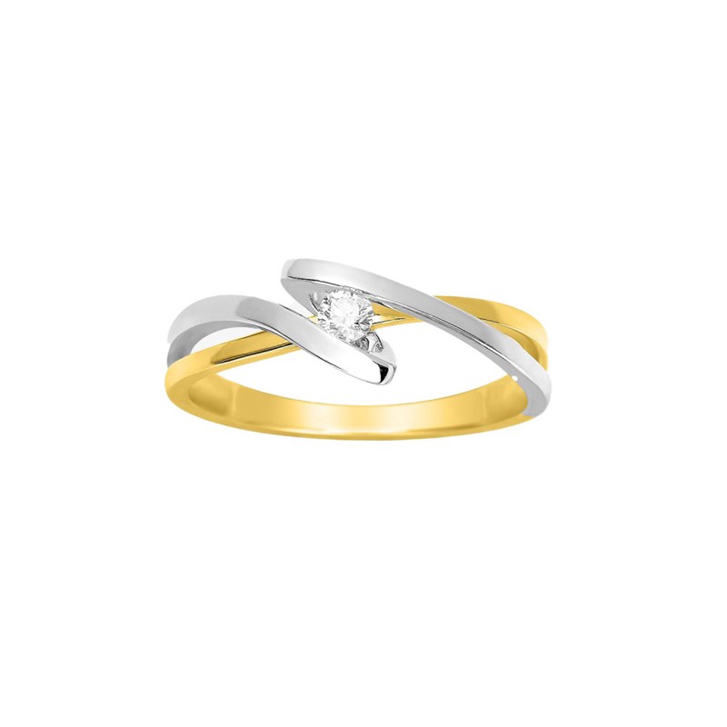 Bague Femme - Or 18 Carats - Diamant 0,08 Carats