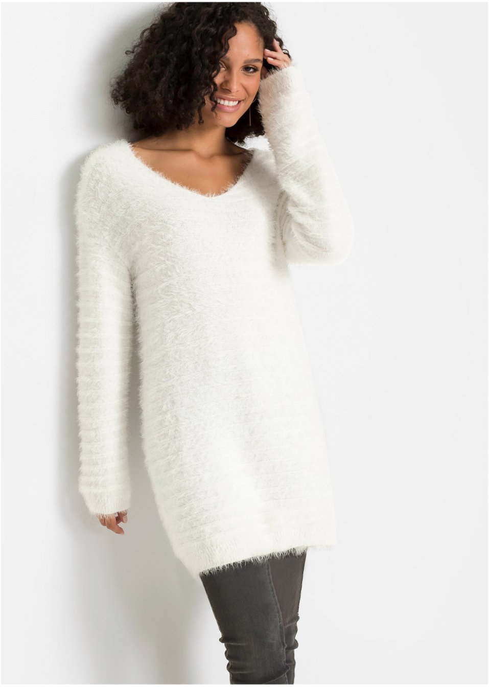 Pull long duveteux