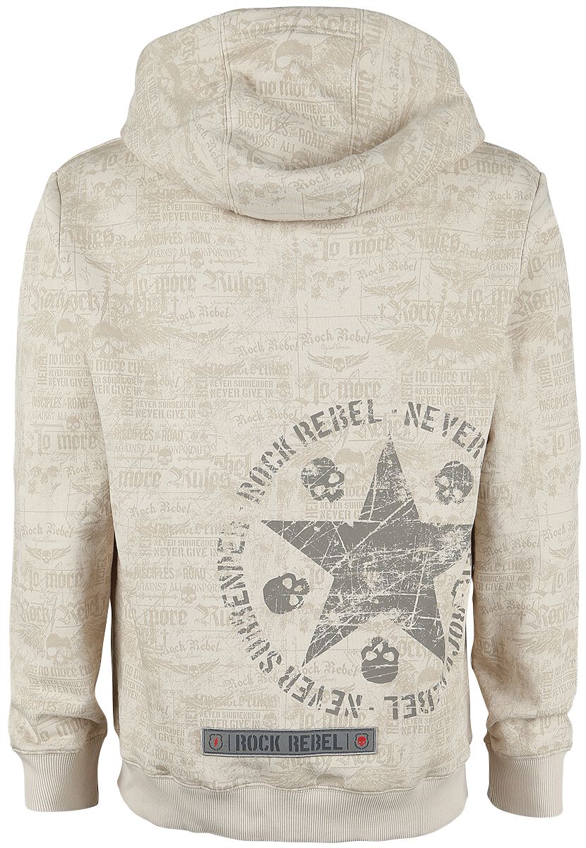 Veste À Capuche Beige Imprimée | Rock Rebel by EMP Sweat-shirt zippé à capuche