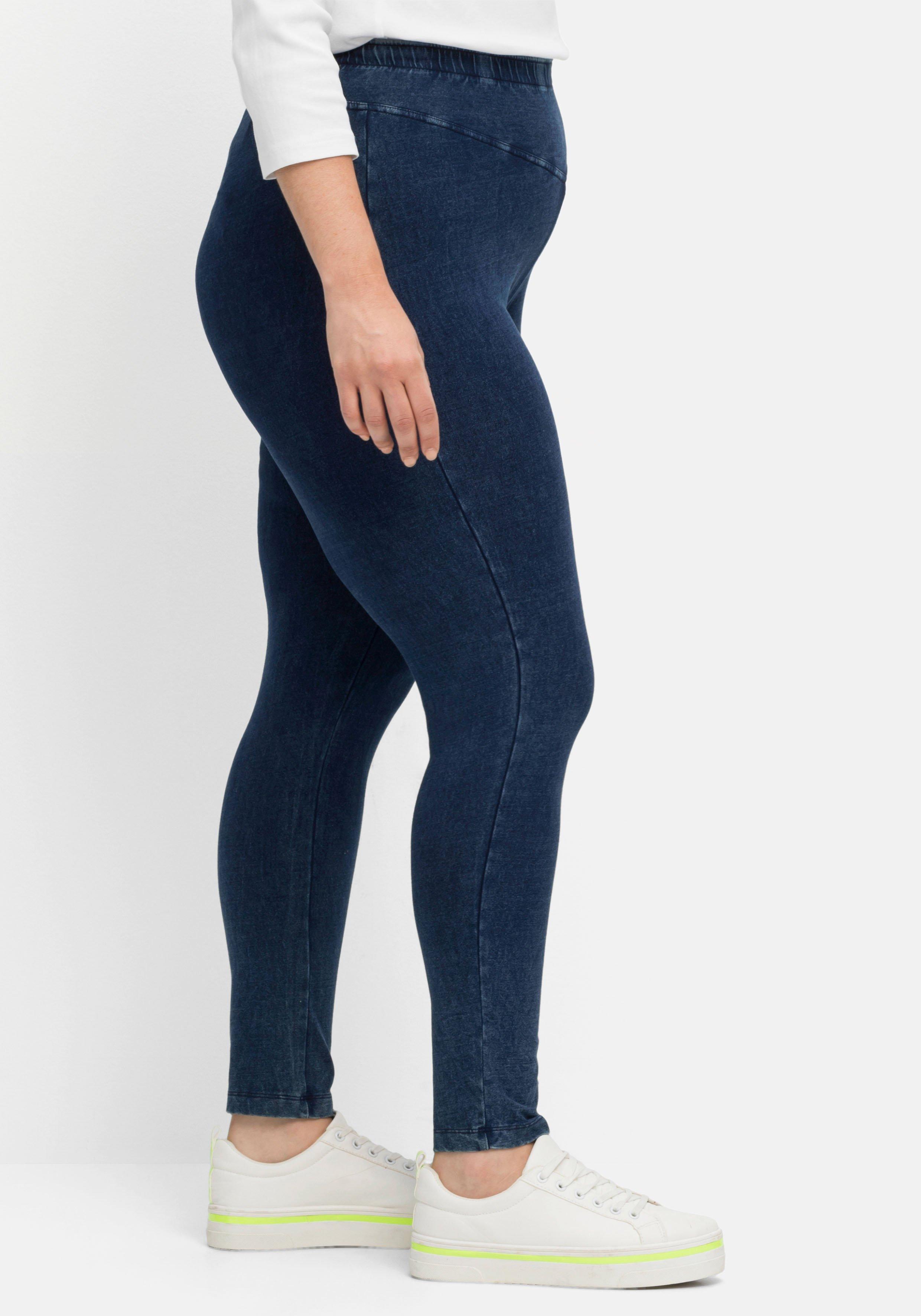 Leggings in Denimoptik, mit breiter Passe