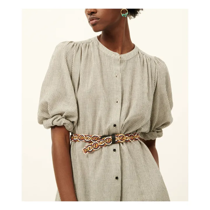 Sessùn Robe Mercadel Rayures Coton Bio | Noir