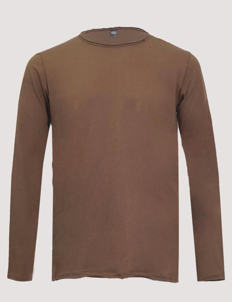REPLAY T SHIRT HOMME MANCHES LONGUES BASIC COL ROND CIGAR