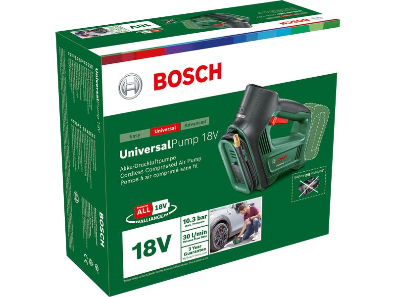 Bosch Akku-Druckluftpumpe UniversalPump 18 V Solo Schnelles Aufpumpen mit dem kraftvollen Akku-Kompressor von Bosch