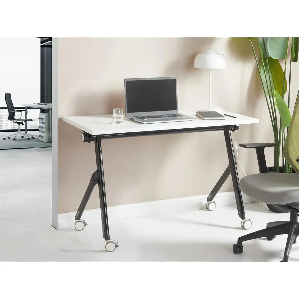 BENDI - Bureau verstelbaar - Wit/Zwart - 120 x 60 cm - Metaal