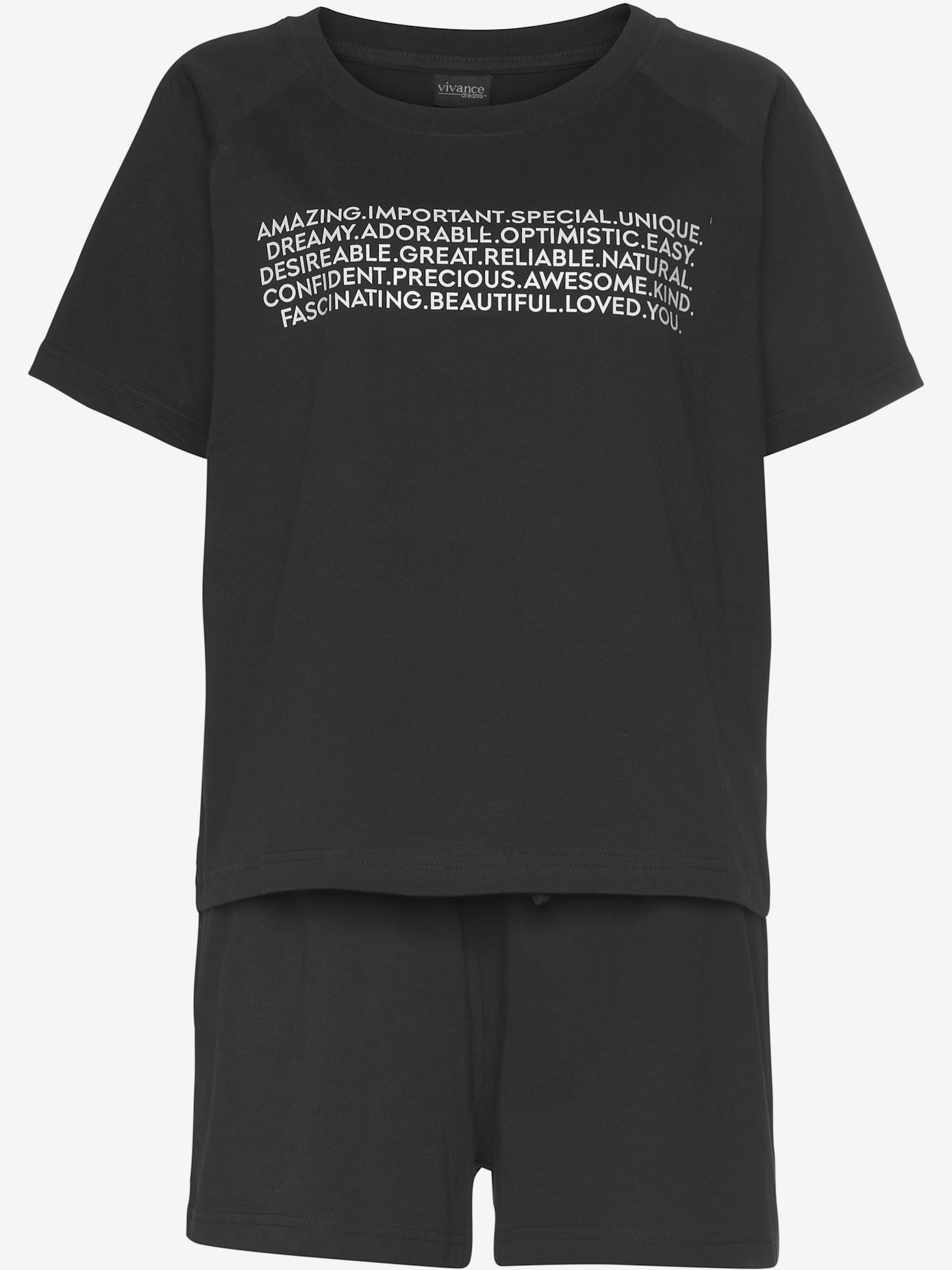 Pyjama court avec imprimé texte devant