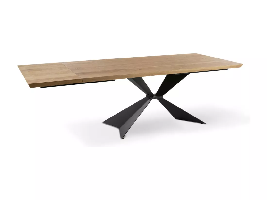 Stark Table extensible (200/300 x 100 cm) en placage noir