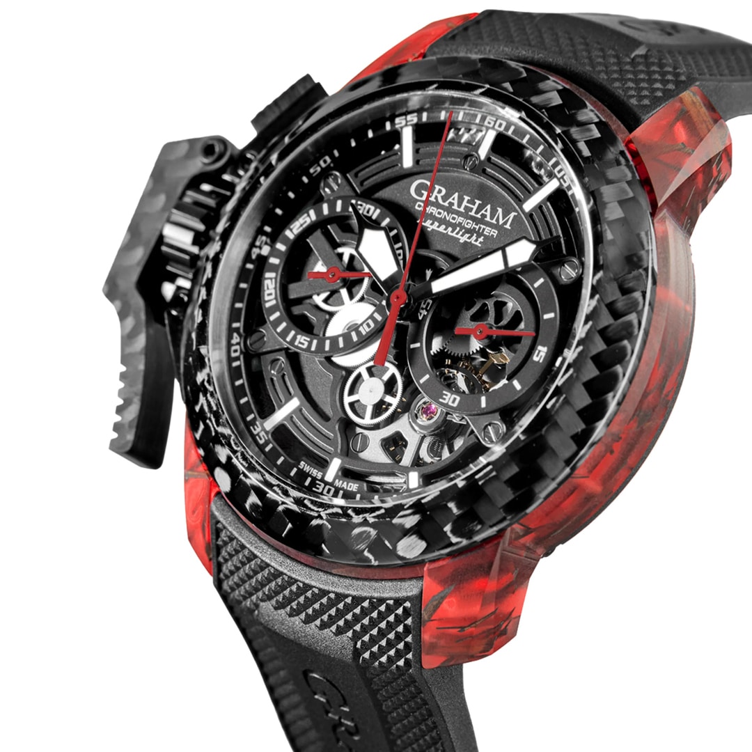 Graham Chronofighter Superlight Carbon Skeleton - Translucent Red