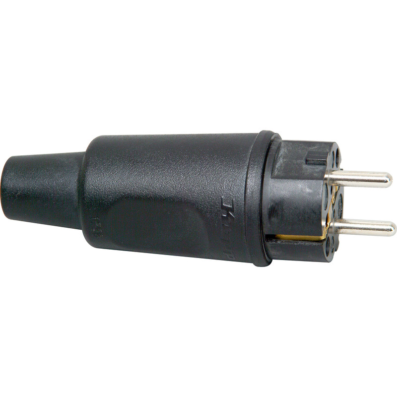 Stekker rubber RA 3x2,5mm<sup>2</sup> Zwart
