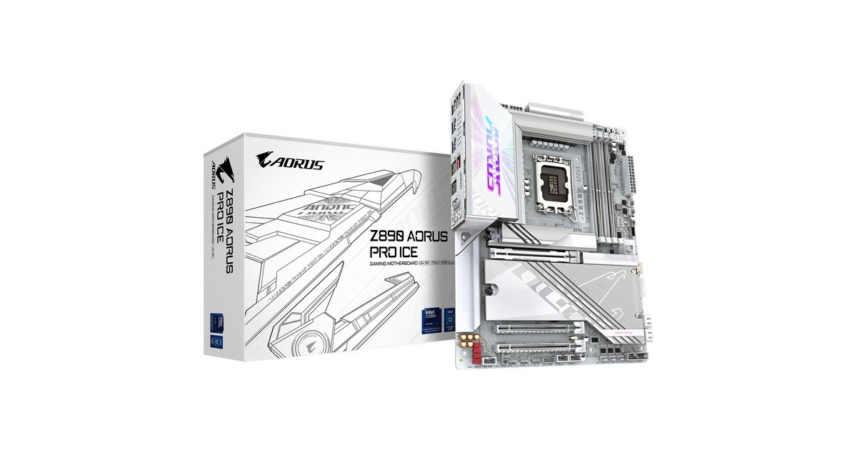 GIGABYTEZ890 AORUS PRO ICE socket 1851 moederbord  (RAID, 5Gb-LAN, WI-FI 7, BT, Sound, ATX)