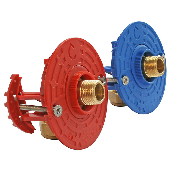 Fixation pour robinetterie Lavabo pour tube Multicouche Ø16 raccord à compression sortie mâle 12/17 (3/8