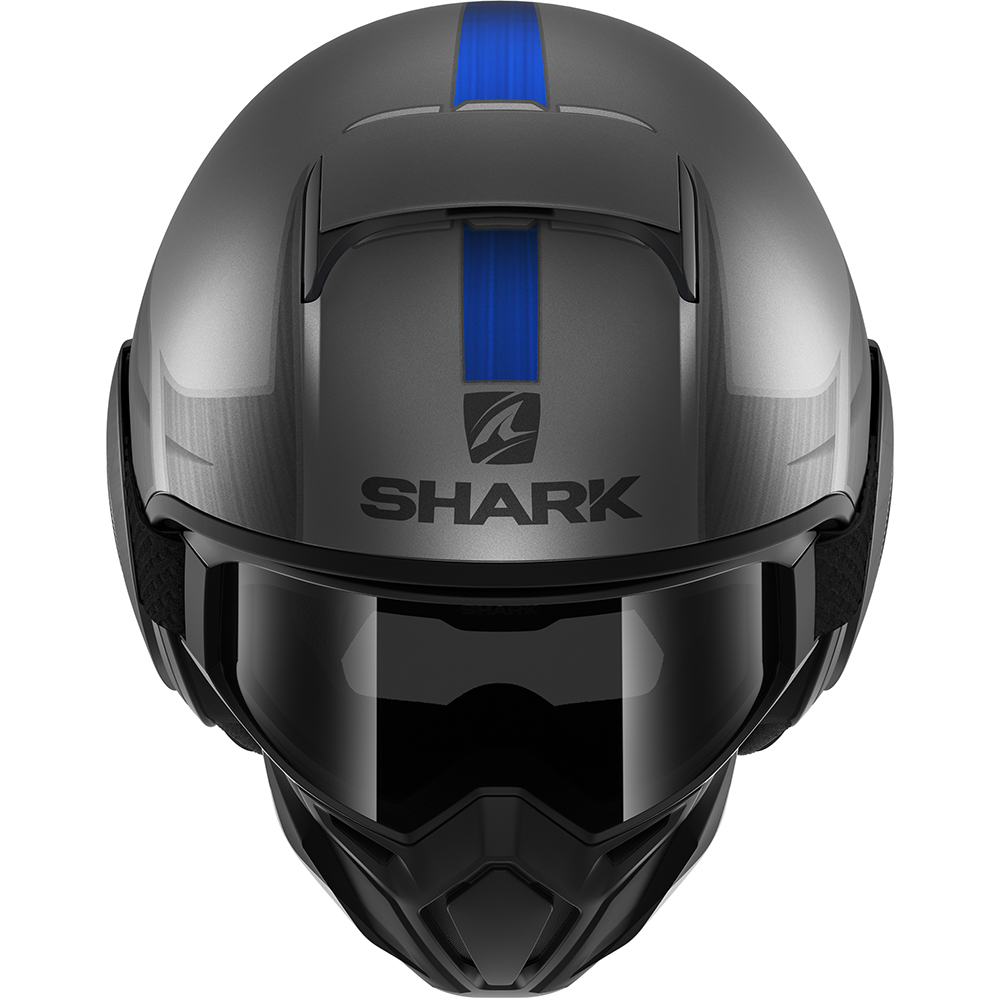 Shark - Casque Street Drak Tribute RM Gris Mat / Chrome / Bleu