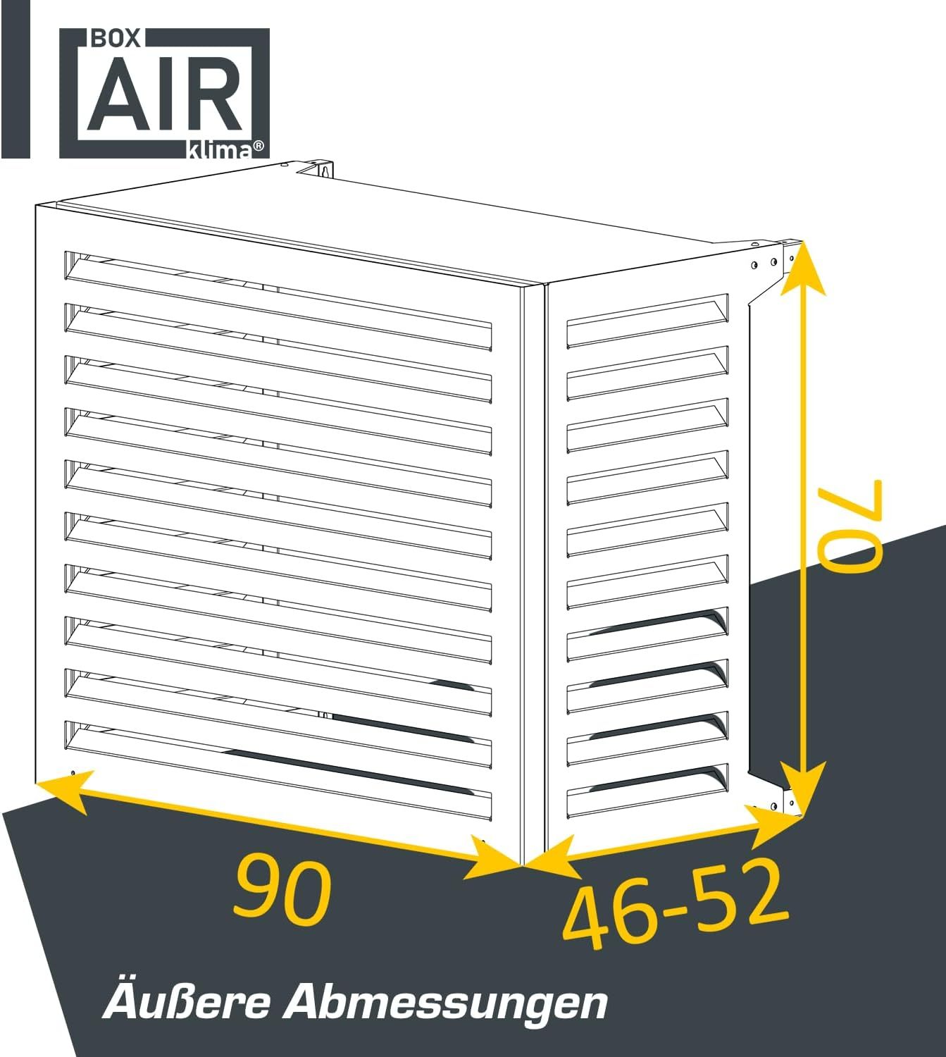 Box Air Klima Abdeckung - Schallschutzhaube Wärmepumpe Schutzgitter - Verkleidung Klimaanlage Außengerät - Für Klimaanlagen und Wärmepumpen - Robuste Schutzabdeckung