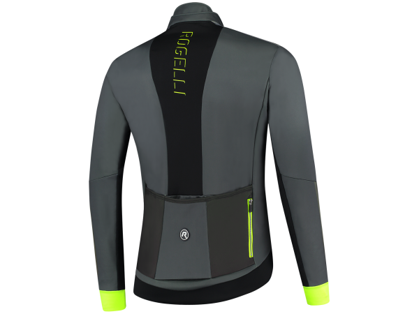 Rogelli Hi-Vis Vinterjakke, Grey/Reflection/Fluor