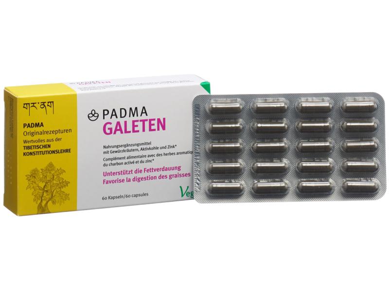PADMA Galeten 60 Kapseln Vegane Nahrungsergänzung zur Unterstützung der Fettverdauung