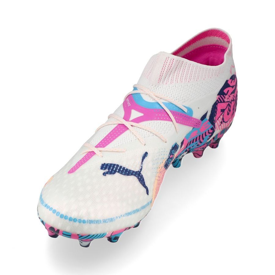 PUMA Future 7 Ultimate MG Volume Up - Blanc/Bleu/Poison Pink/Fizzy Melon/Bleu