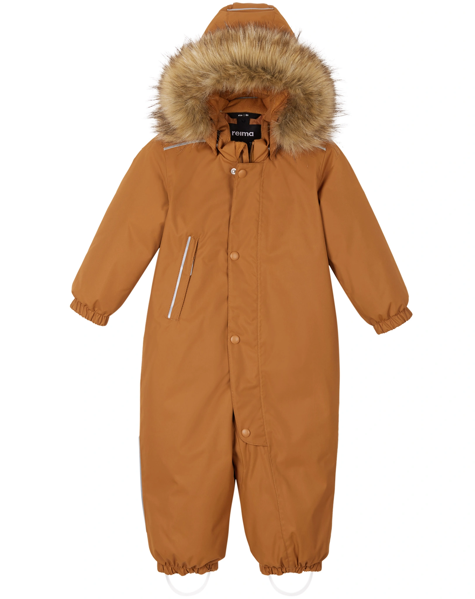 Schneeanzug GOTLAND mit Kunstfellbesatz in cinnamon brown