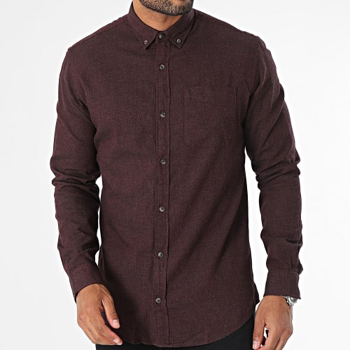 Chemise Manches Longues Classic Melange Bordeaux