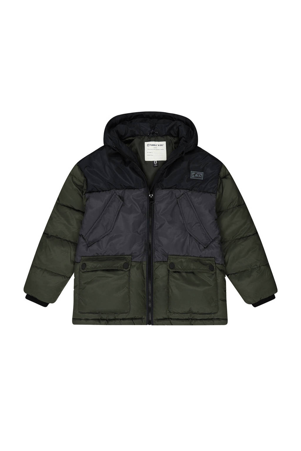 Tumble 'n Dry gewatteerde jas Bremen donkergroen/donkergrijs/donkerblauw