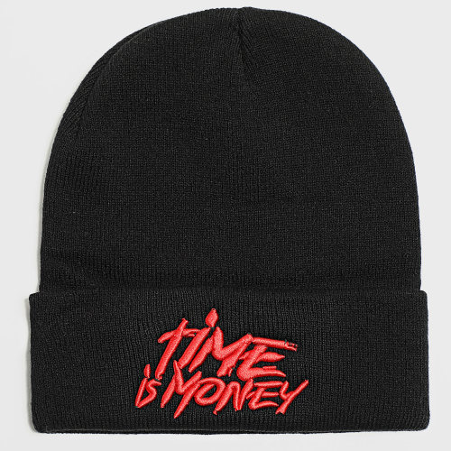 Bonnet Time Is Money Noir Rouge