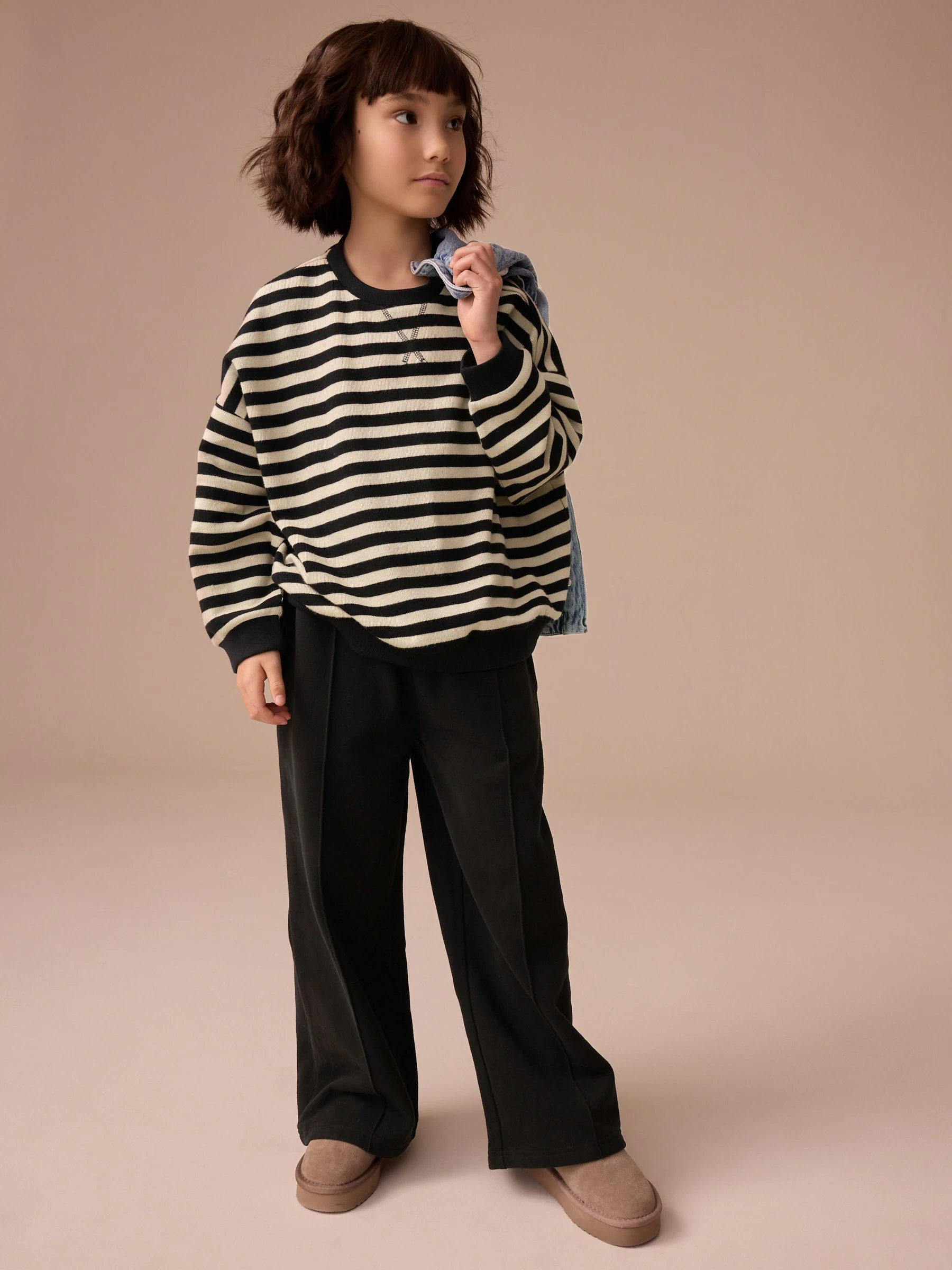 Monochroom - Oversized behaaglijke ribbelsweatshirt (3 - 16 jr)