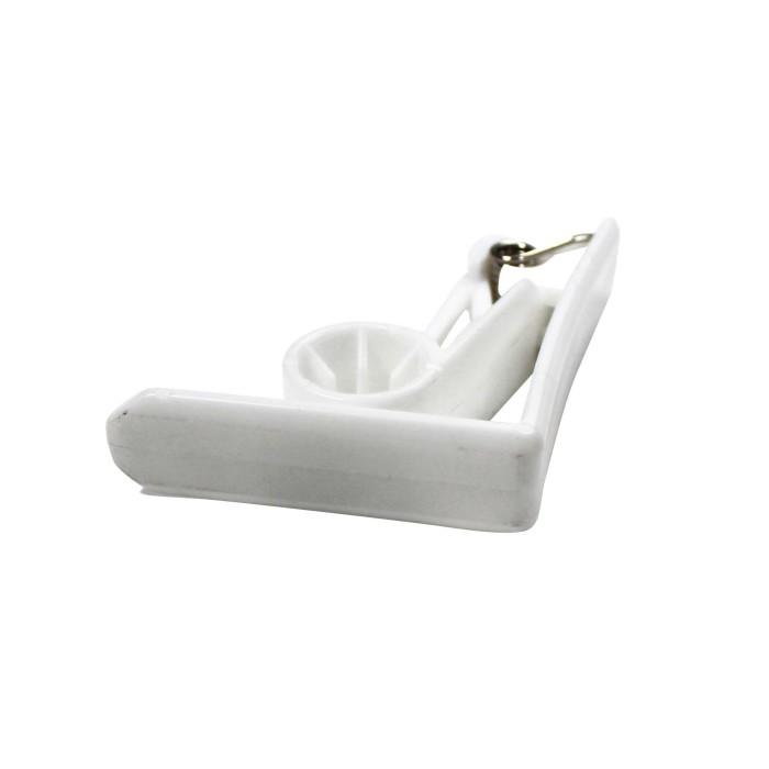 4 PINCES 6X5.3 CM PLASTIQUE BLANCHE