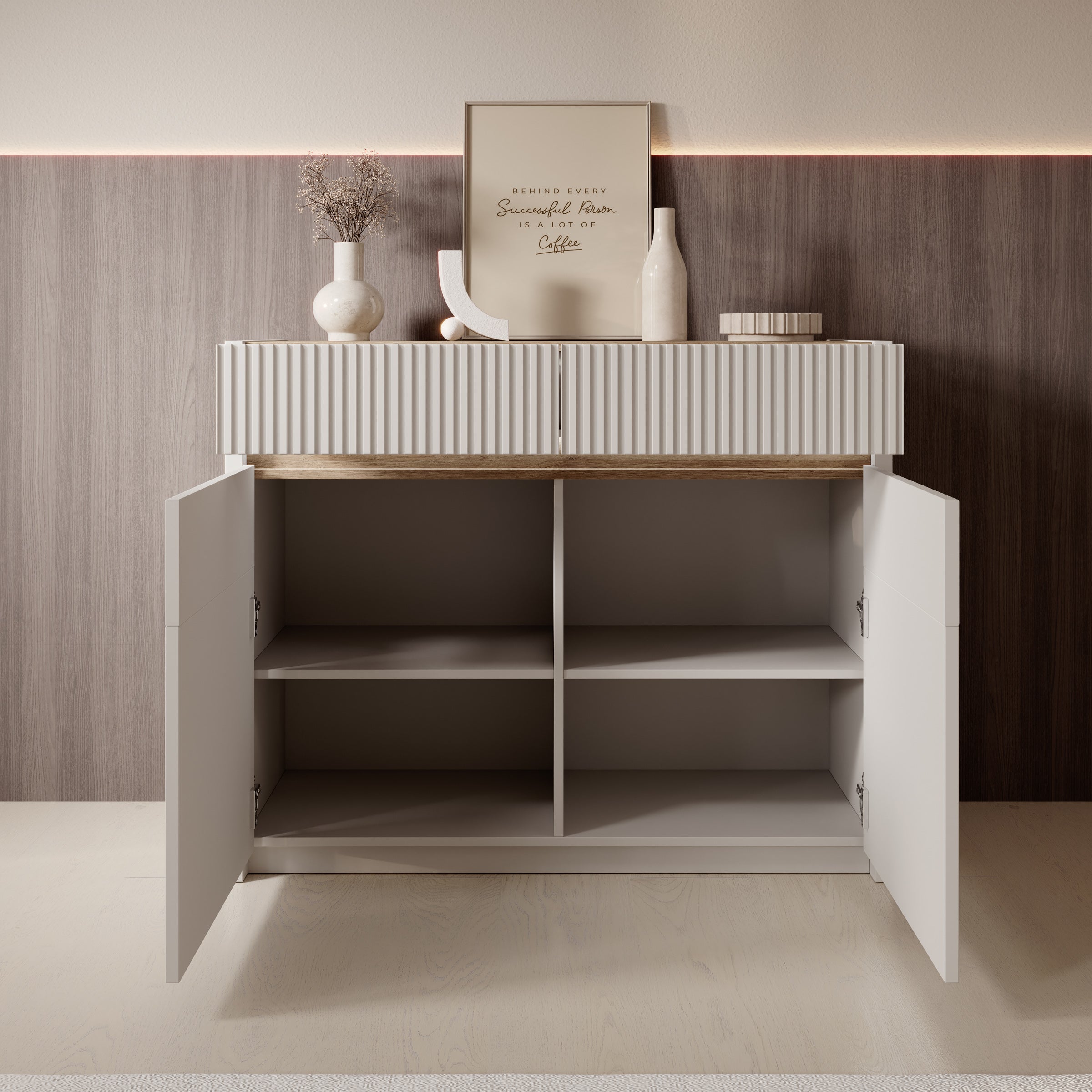 Orlano - Dressoir - Beige - 105x42x86 cm