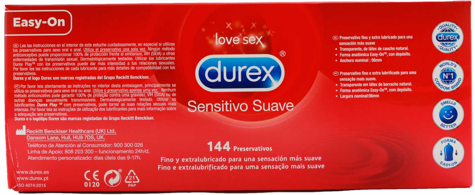 Durex Sensitive Soft 144 unidades