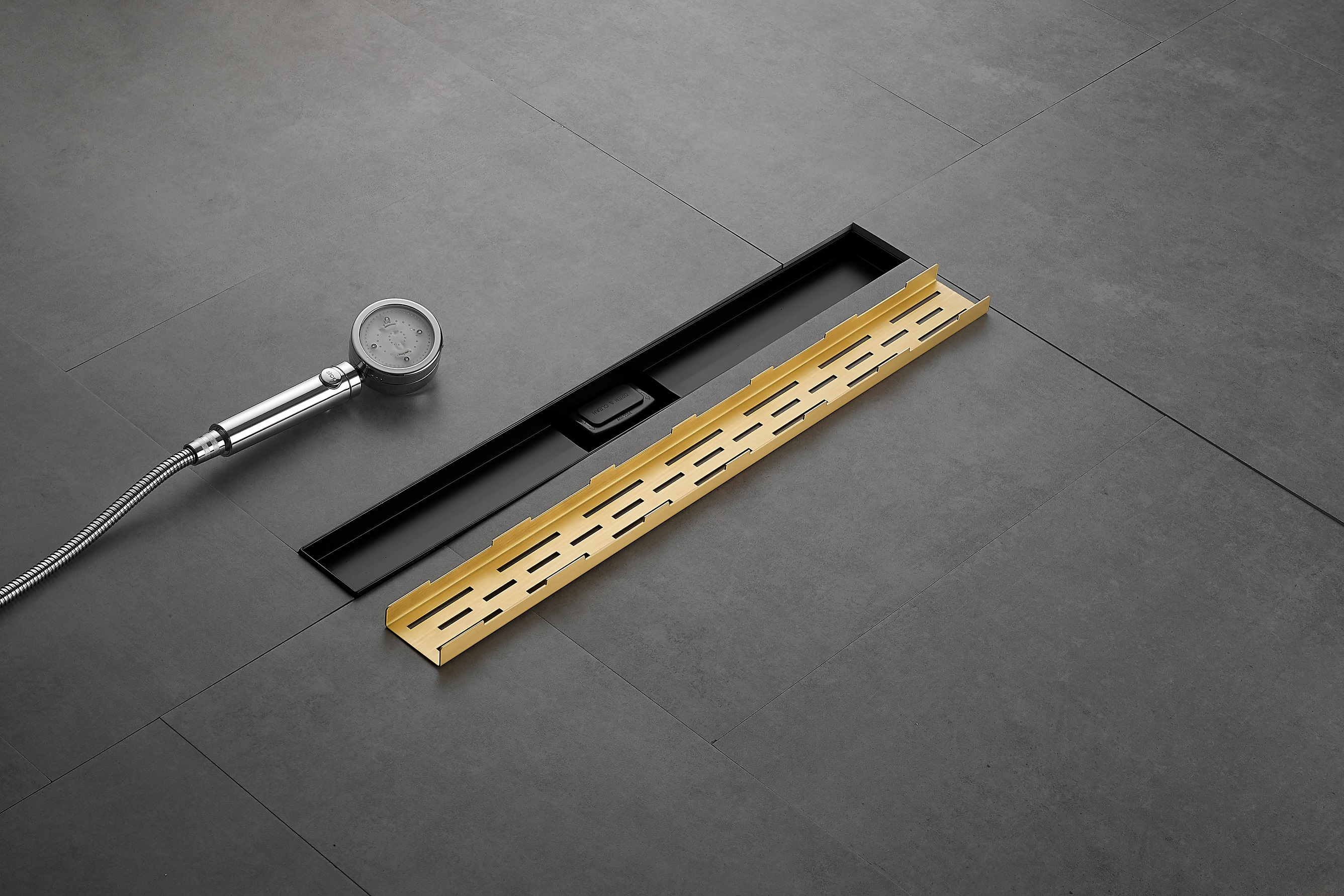 Saniclear Brass douchegoot 70x7cm geborsteld messing - mat goud