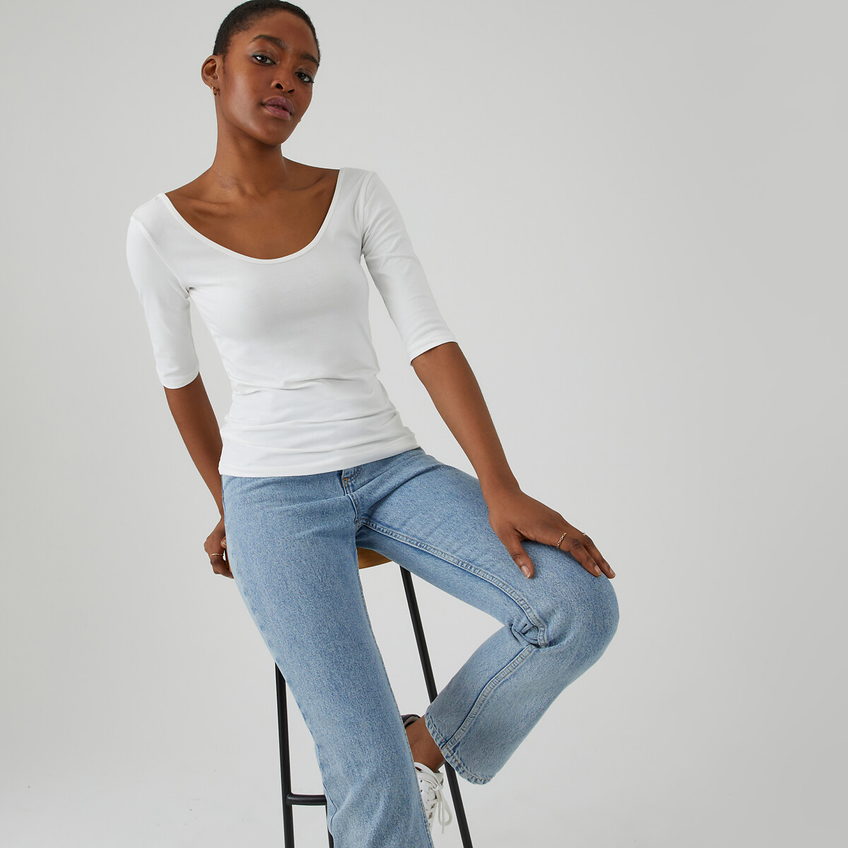 COLEÇÕES LA REDOUTE<br>T-shirt com gola larga