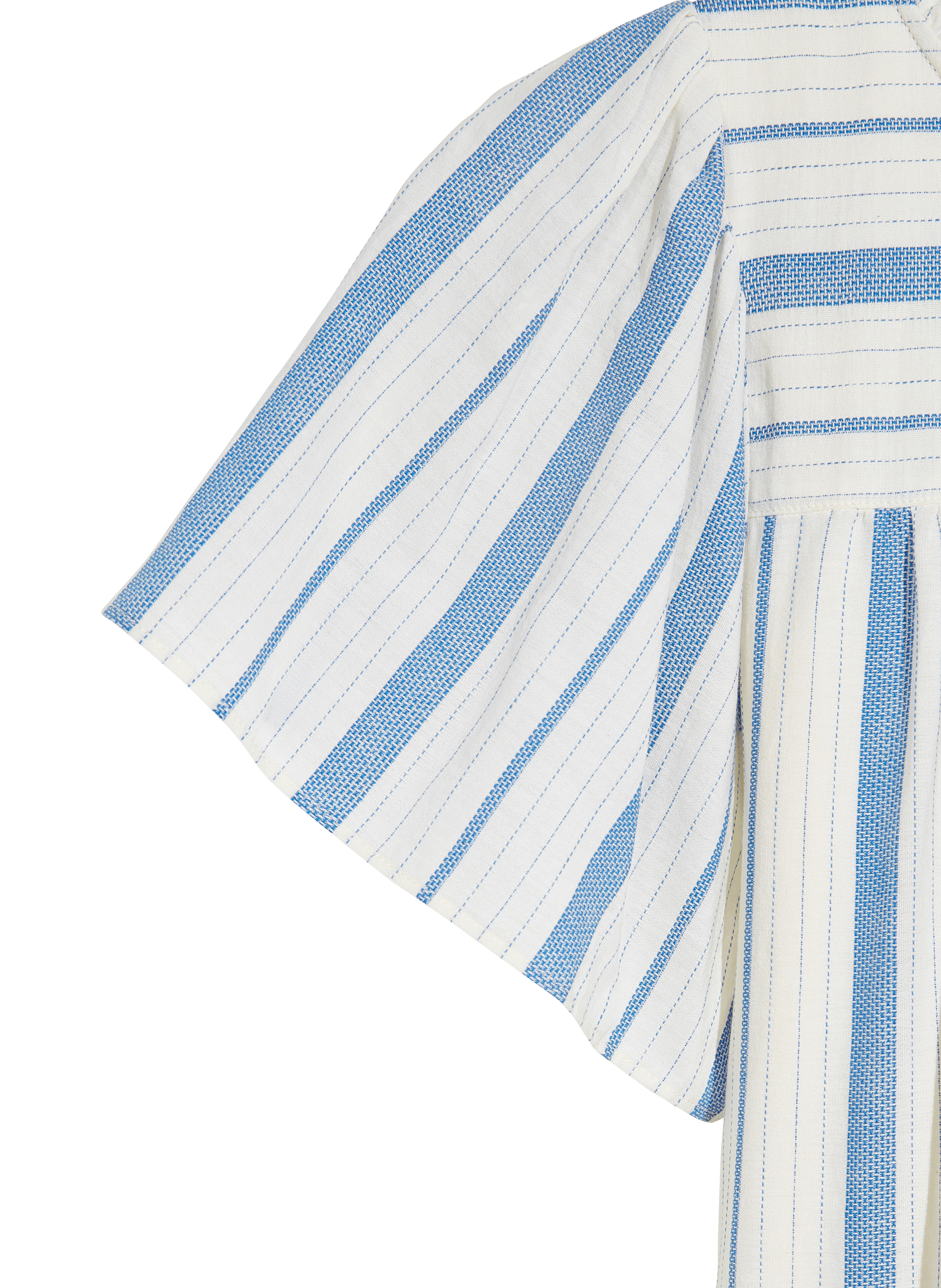 POEZIE - Robe longue col rond à rayures | Bleu