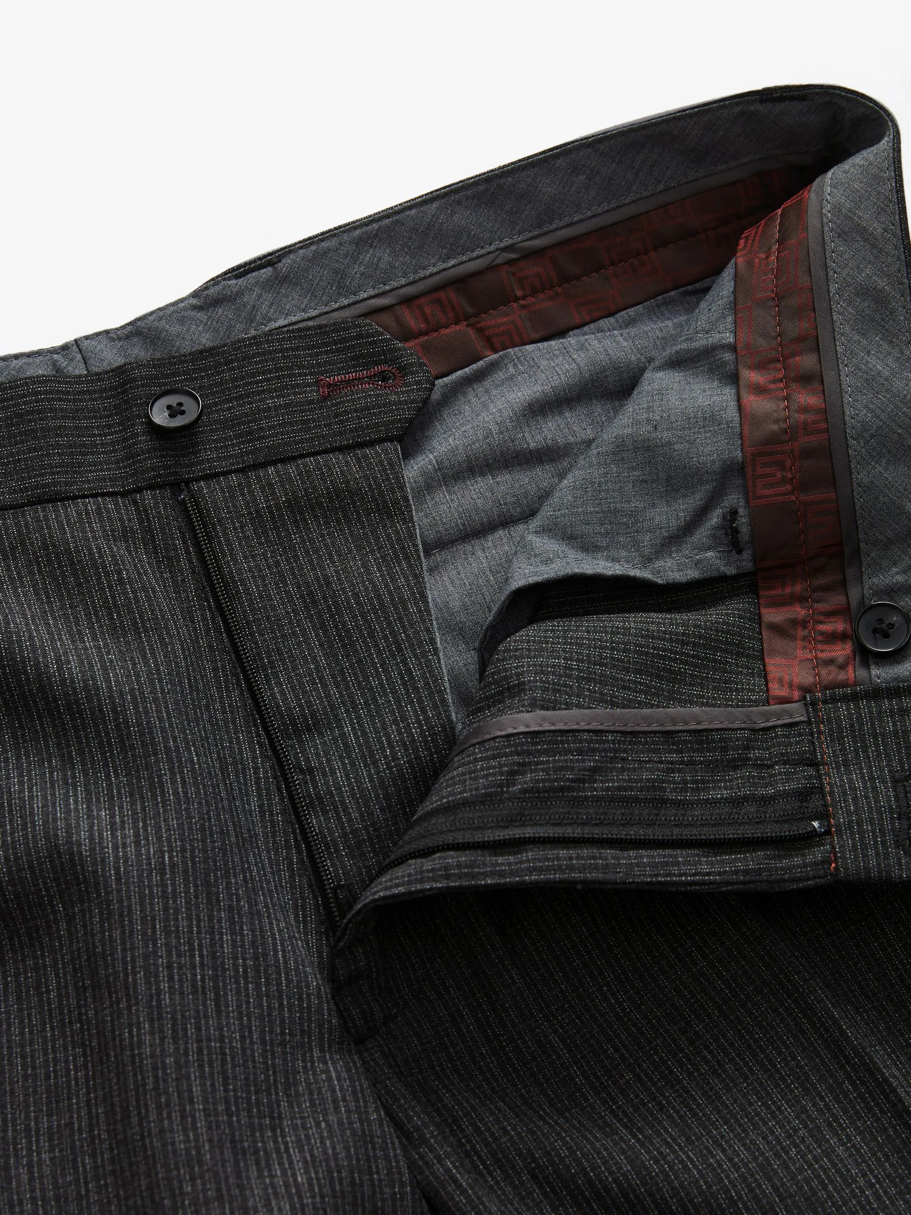 Antraciet - Normale Pasvorm - Modieuze broek met textuur