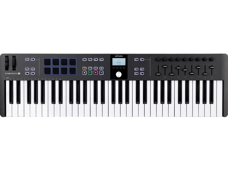 Arturia Keyboard Controller KeyLab Essential 61 – MK3 Standalone Keyboard-Controller mit hochwertiger Tastaturqualität und Software-Bundle