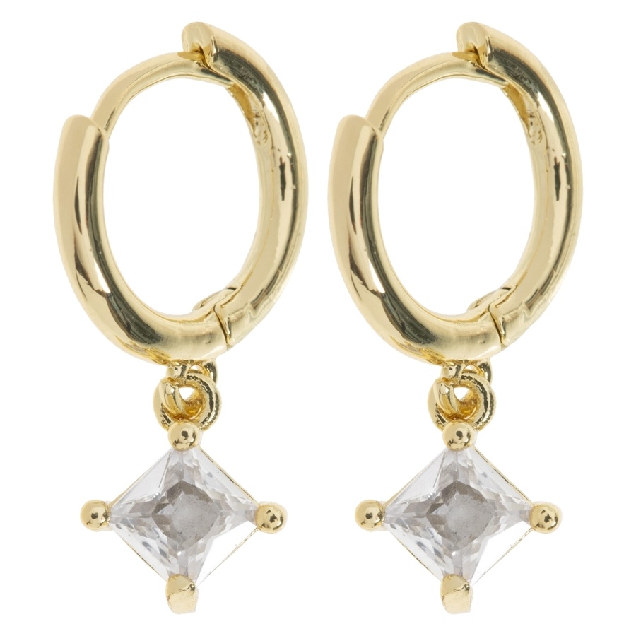Timi Of Sweden Cindy Crystal Rhombus Hoop Earrings