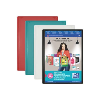 Oxford Polyvision - Porte vues personnalisable - 200 vues - A4 - disponible dans différentes couleurs opaques