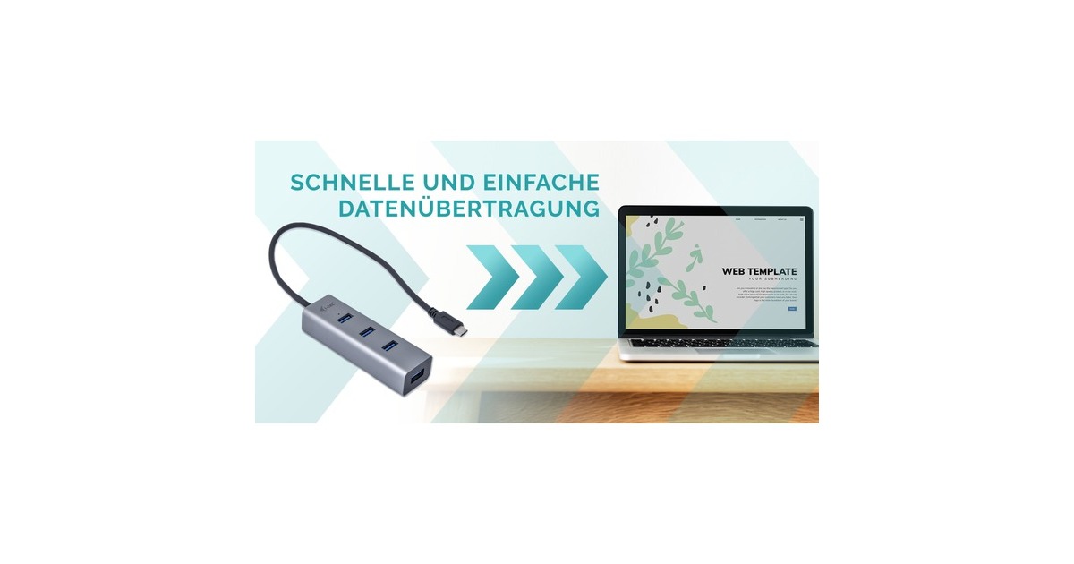 i-tec4-Port USB-C Metal usb-hub  (Zwart)