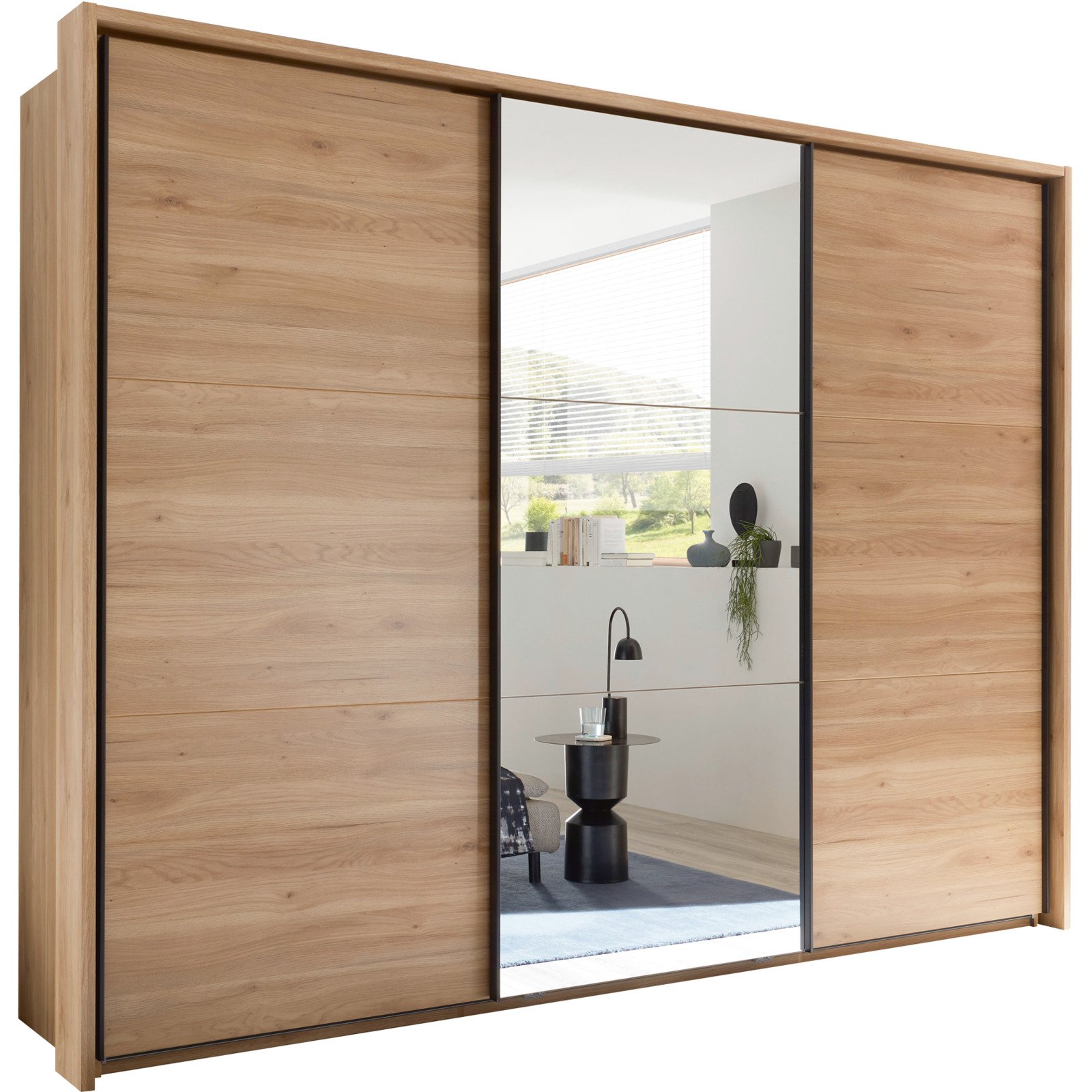 Schwebetürenschrank Bravo Dekor Mauvella Oak 280 x 215 x 60 cm, mit Spiegel