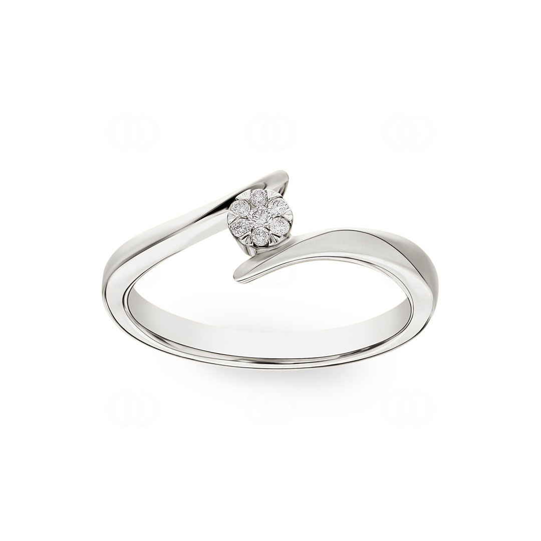 Spannring 750/18 K Weissgold mit Diamanten 0.06 ct H/si